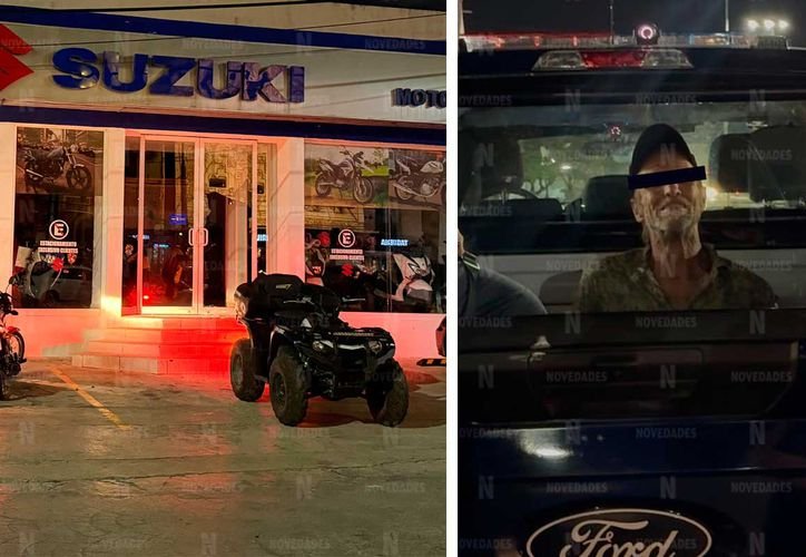 Police arresting a suspect known as 'El Gringo de la 95' in Cancún
