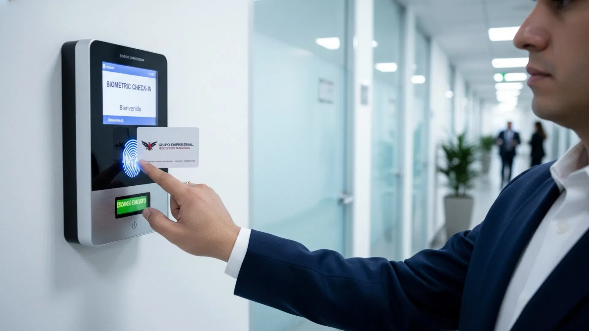 Electronic time clock device used to track employee work hours in Mexico