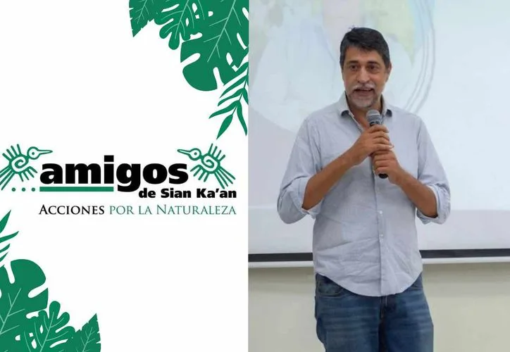 Gonzalo Merediz and Rocío Moreno, former and new directors of Amigos de Sian Kaan