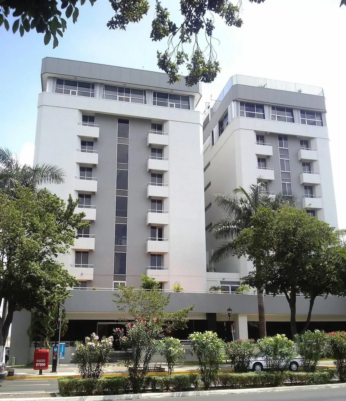 Exterior of Hotel El Conquistador in Merida, Yucatan, where a sexual assault was reported