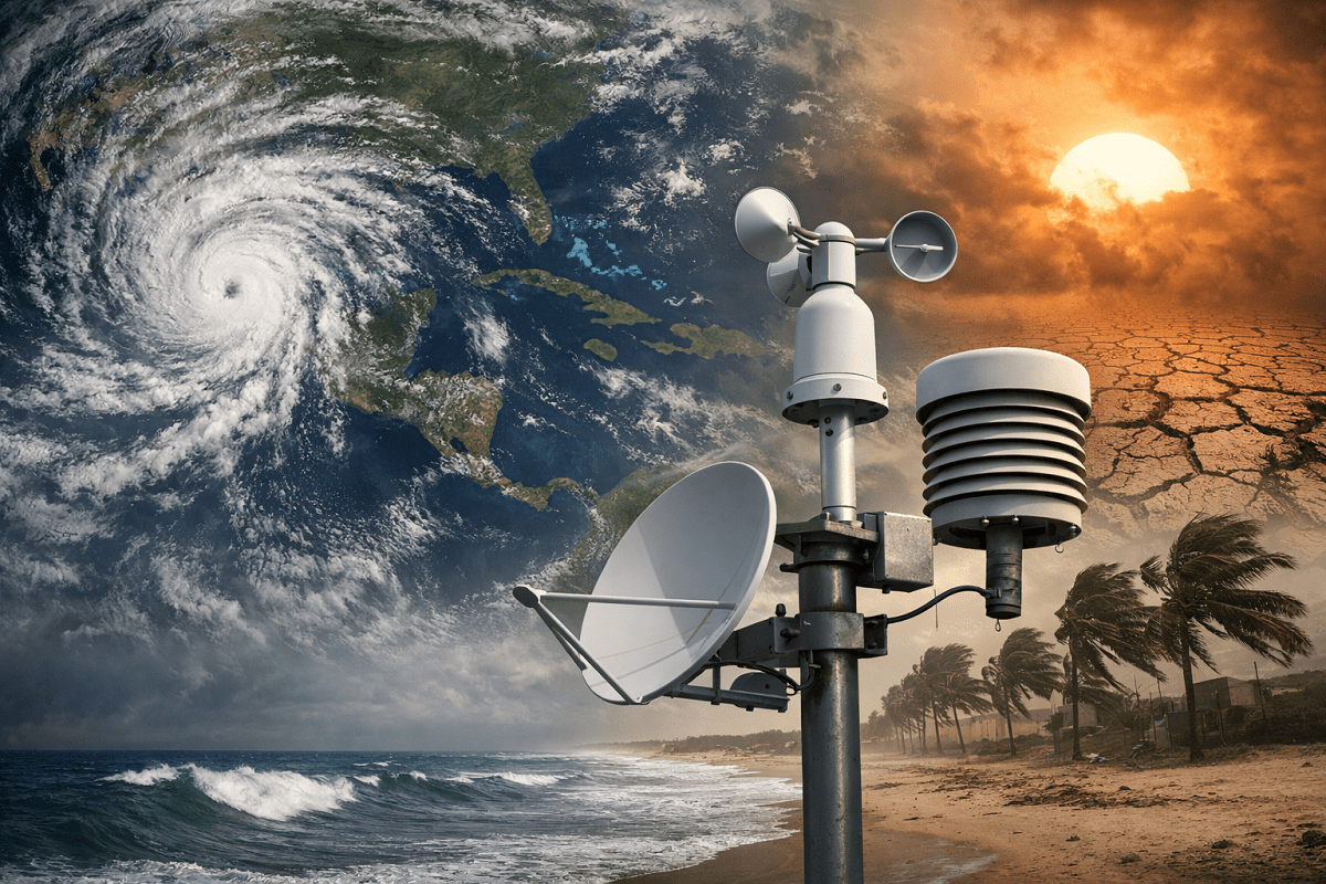 Illustrative graphic depicting hurricane season forecasting concepts