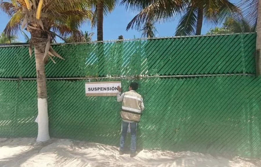 Environmental inspectors at the site of an illegal sewage dump in Xcalacoco, Playa del Carmen