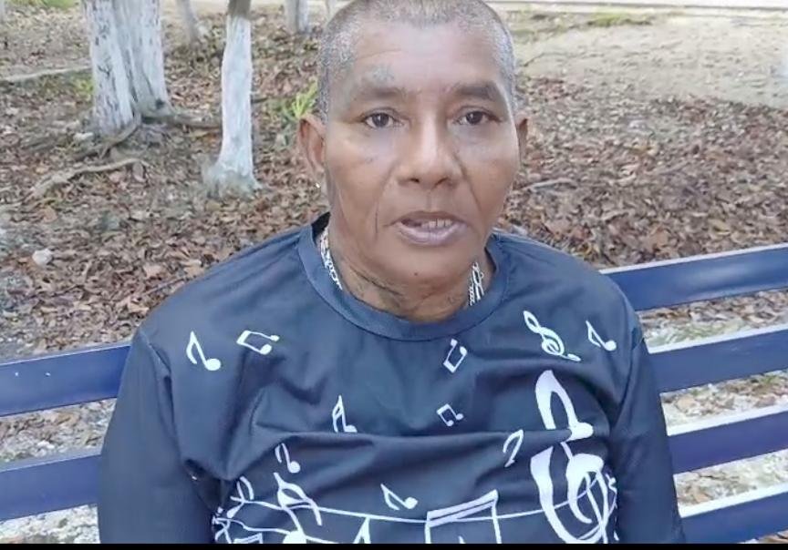 Lili Marbella Dominguez speaking about her case in Chetumal, Quintana Roo