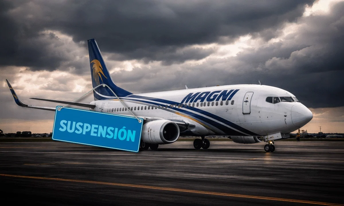 A Magnicharters aircraft parked at Cancun International Airport