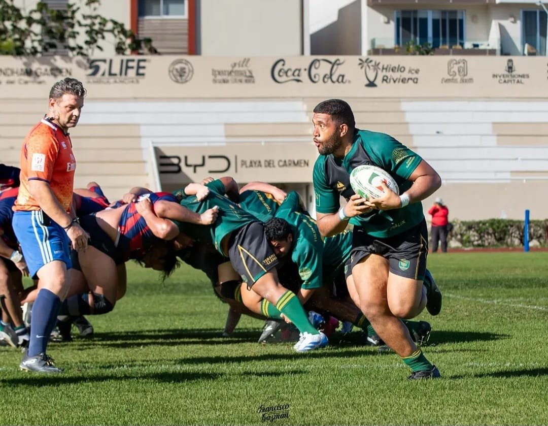 Malix Tulum rugby team holding trophy after winning second consecutive national championship