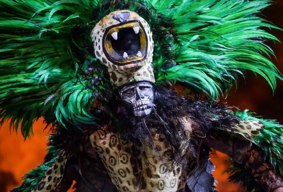 A business leader speaks about Maya cultural symbols in Cancun, Quintana Roo