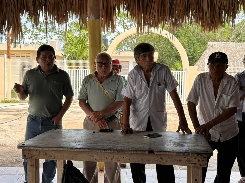 Traditional Maya leaders gathered at the Tixcacal Guardia ceremonial center in Quintana Roo