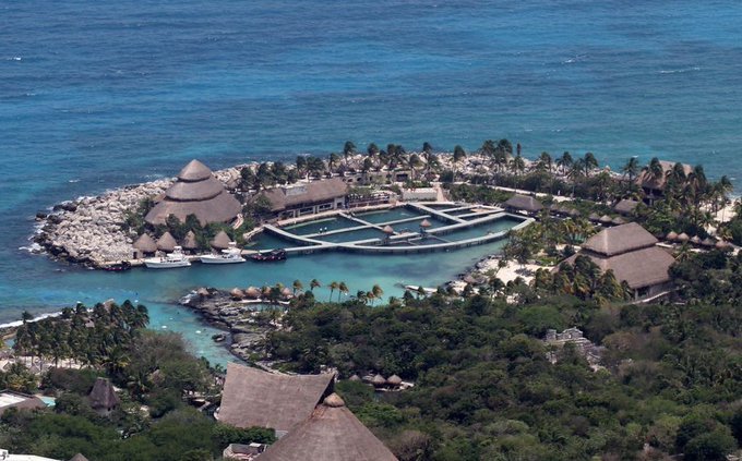 Members of the Maya Council at a protest in Playa del Carmen, Quintana Roo