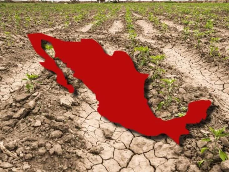 Map showing drought conditions across Mexico in April 2026