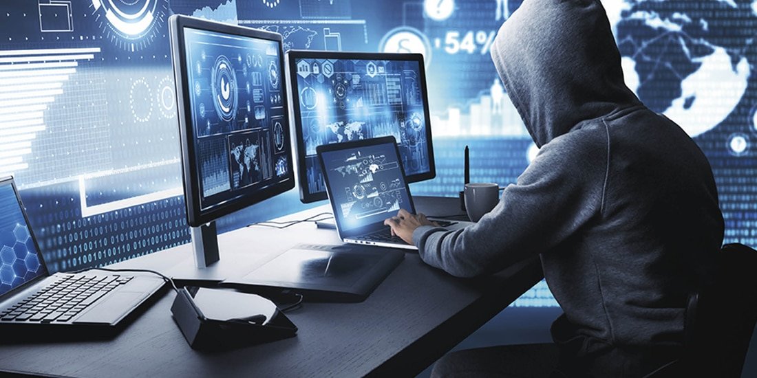 Illustration showing digital threats targeting Mexican government buildings