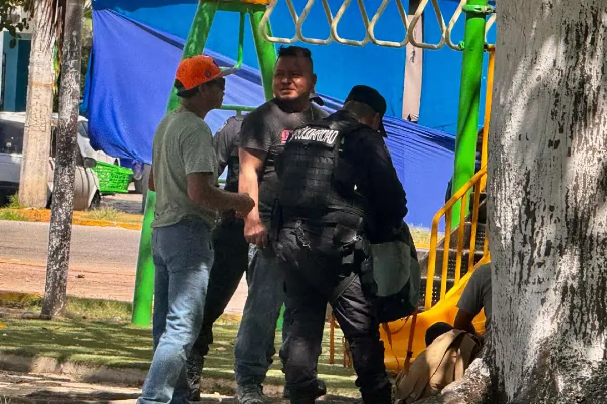 Police car on a street in Playa del Carmen