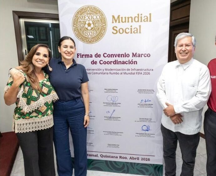 Aerial view of Playa del Carmen showing potential sites for new soccer fields