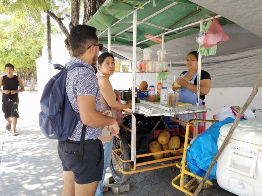 Street vendors in Playa del Carmen, Mexico