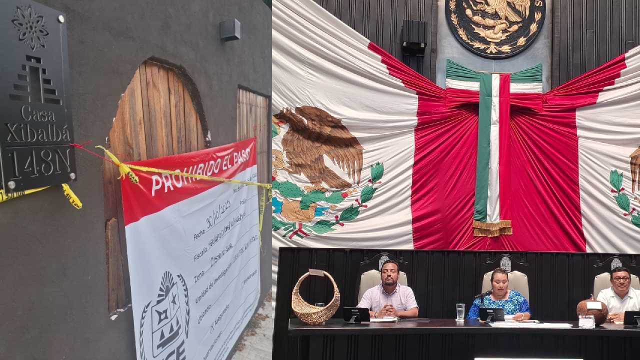 Legislators in session at the Congress of Quintana Roo voting on the Xibalbá Law