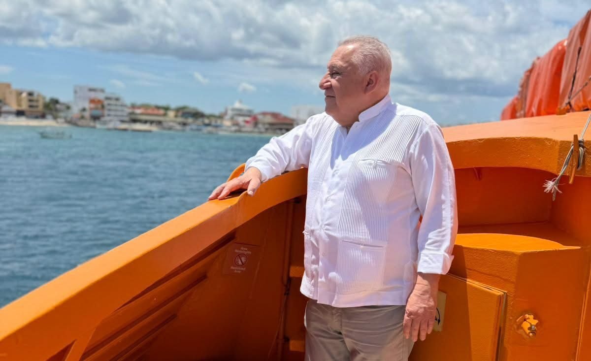 Rafael Marin Mollinedo on a ferry to Cozumel, shared on social media