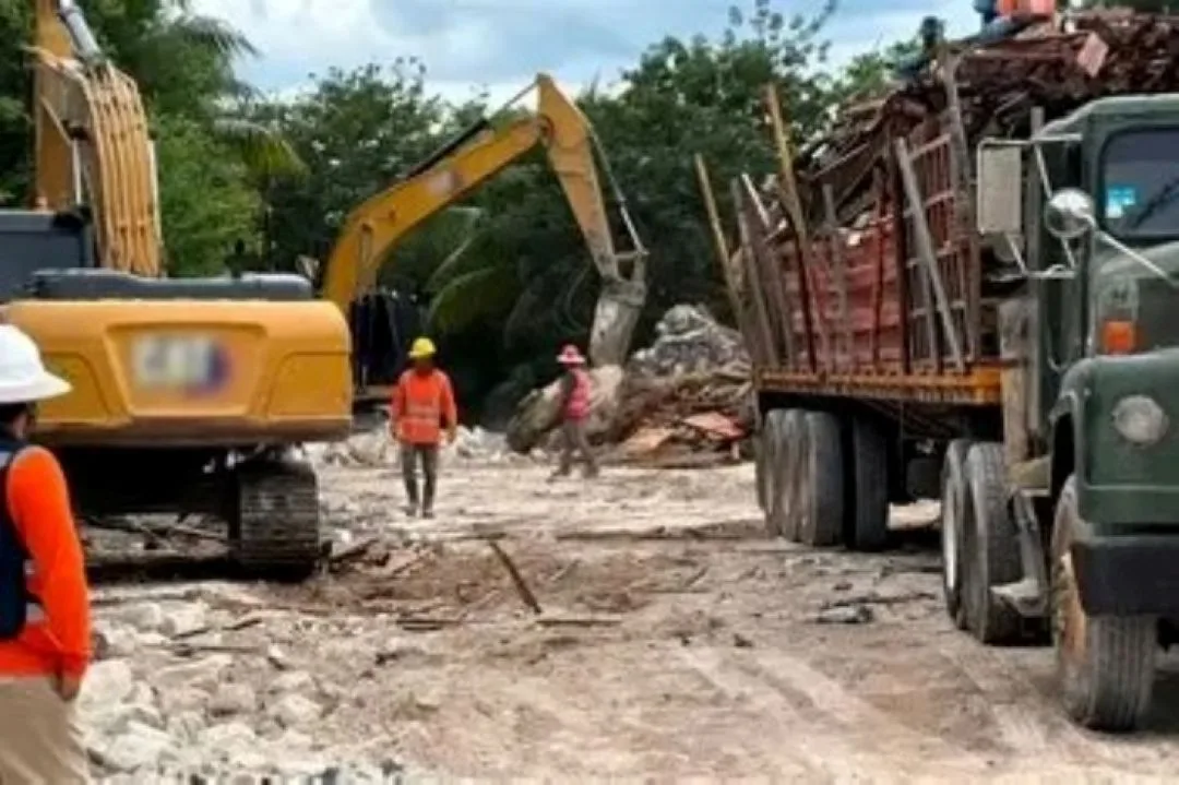 Aerial or ground-level view of the site for Royal Caribbean's Perfect Day project in Mahahual, Quintana Roo.