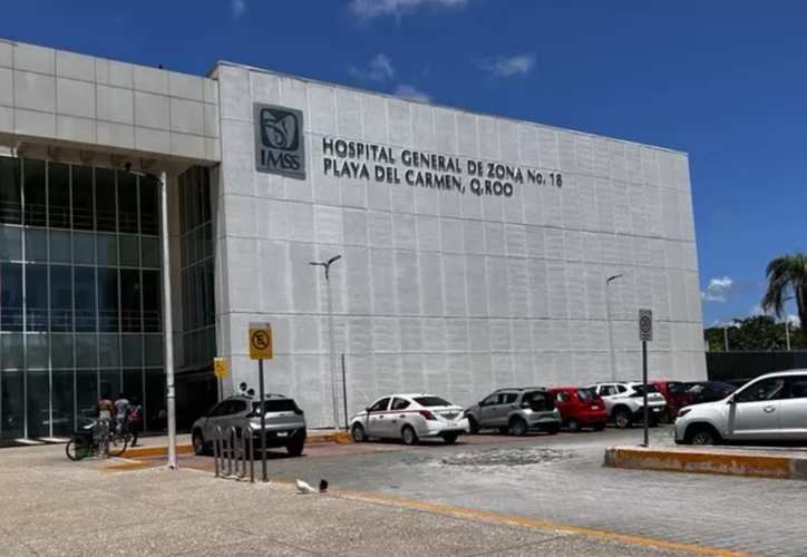 Exterior of the IMSS General Hospital Zone 18 in Playa del Carmen where Aitana died in an elevator accident
