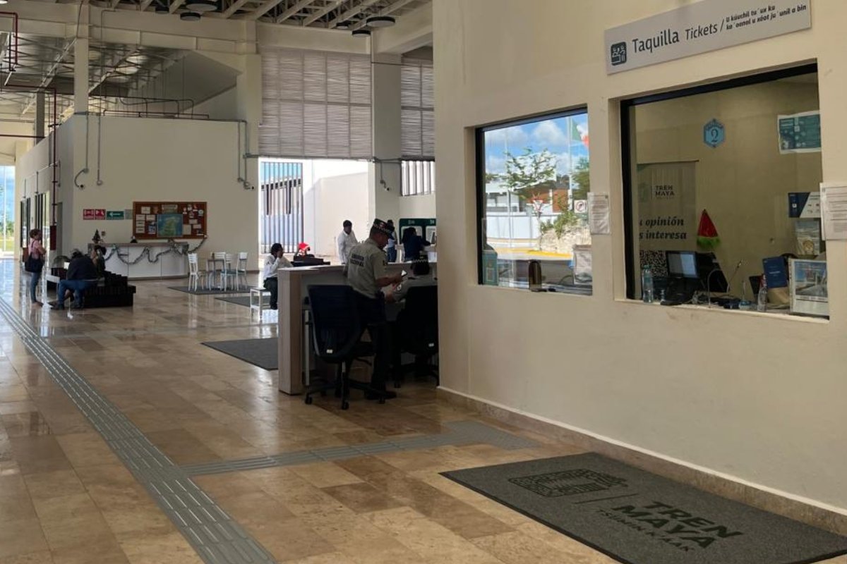 Exterior view of the Tren Maya station in Uman, Yucatan, taken in December 2025