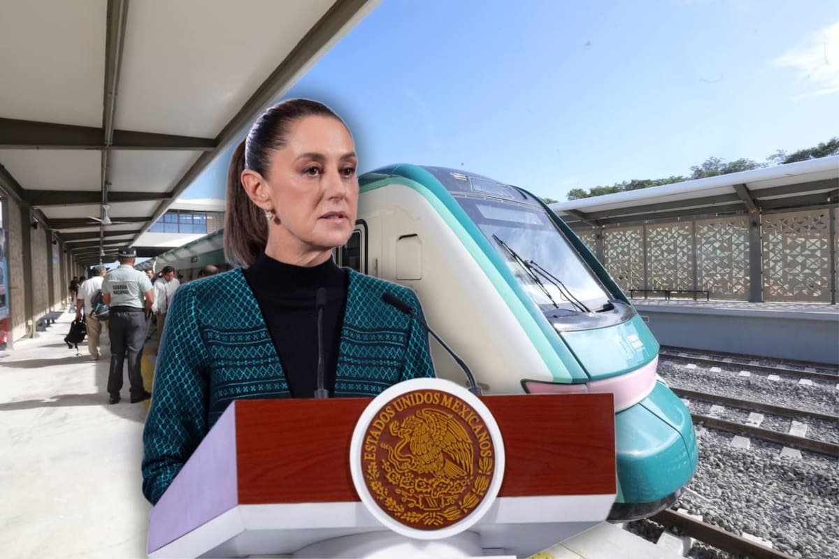 A Tren Maya train traveling along its route in southeastern Mexico