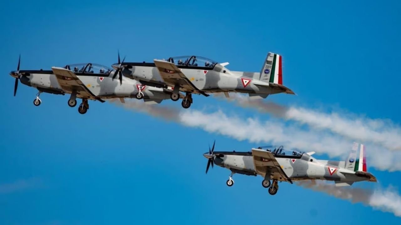 Aerial view of Tulum with event banners for the Tulum Air Show and NASCAR Mexico Series 2026