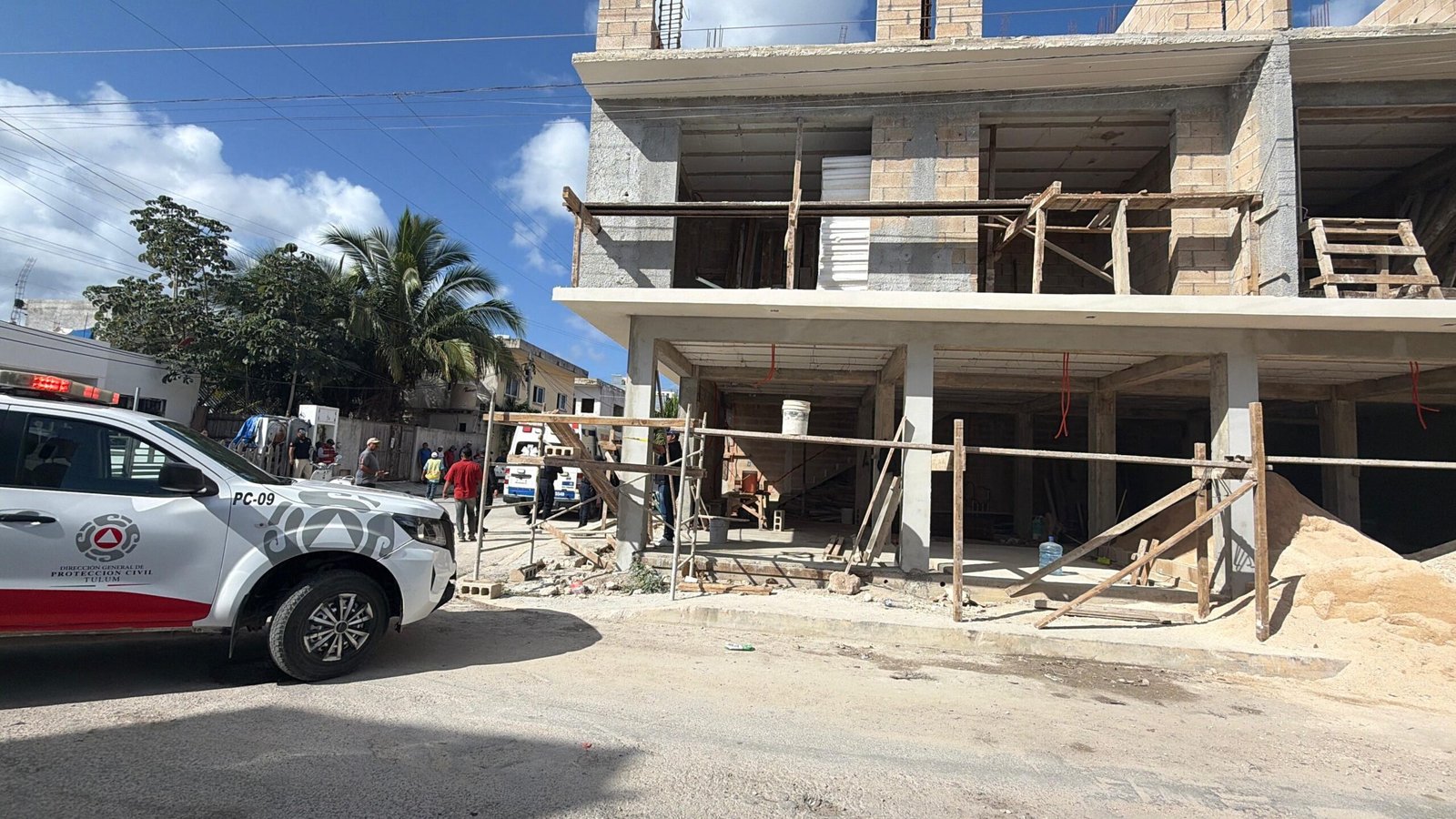 Tulum municipal building or construction site in Tulum, Quintana Roo