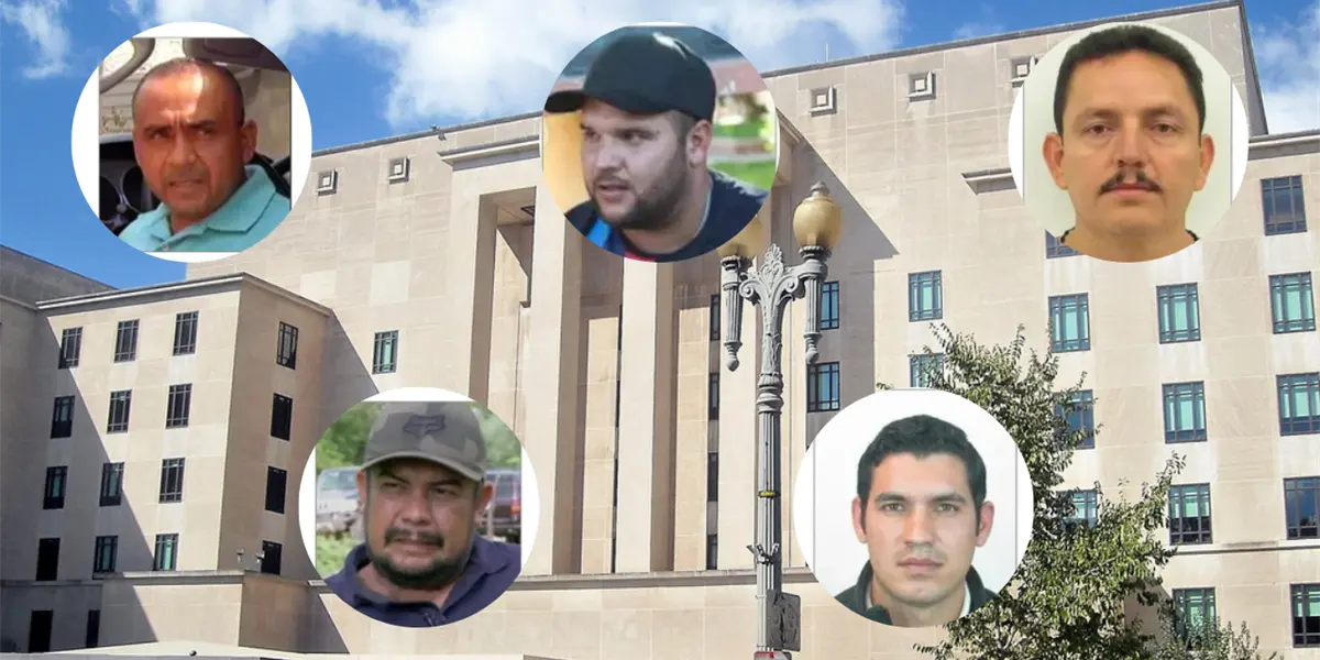 U.S. Department of State reward posters showing photos and information for five alleged leaders of Cárteles Unidos