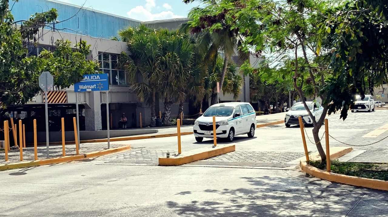 A parking toll gate at a Walmart store in Playa del Carmen, Mexico