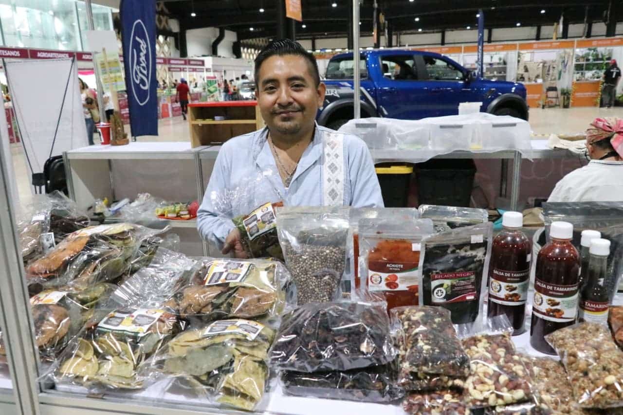 Farmers selling fresh produce at a local market in Yucatan