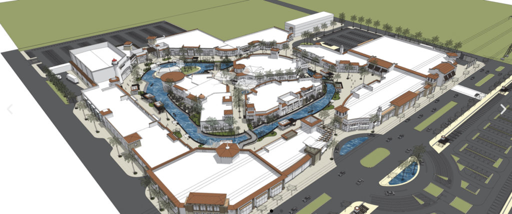 aerial rendering of the la isla shopping mall planned for playa del carmen