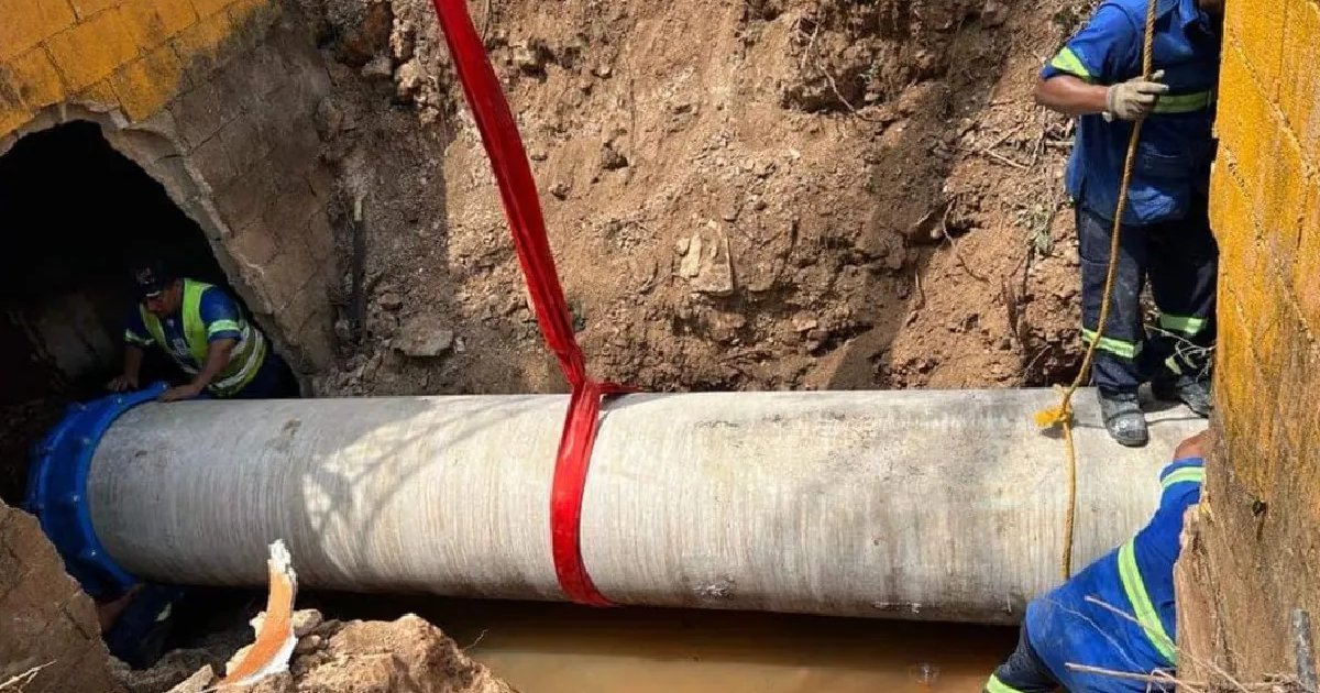 Construction of a new manhole by Aguakan in Playa del Carmen