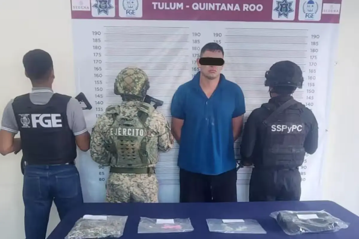 An Argentine man, Facundo N, in custody after being arrested with over 60 doses of drugs in Tulum