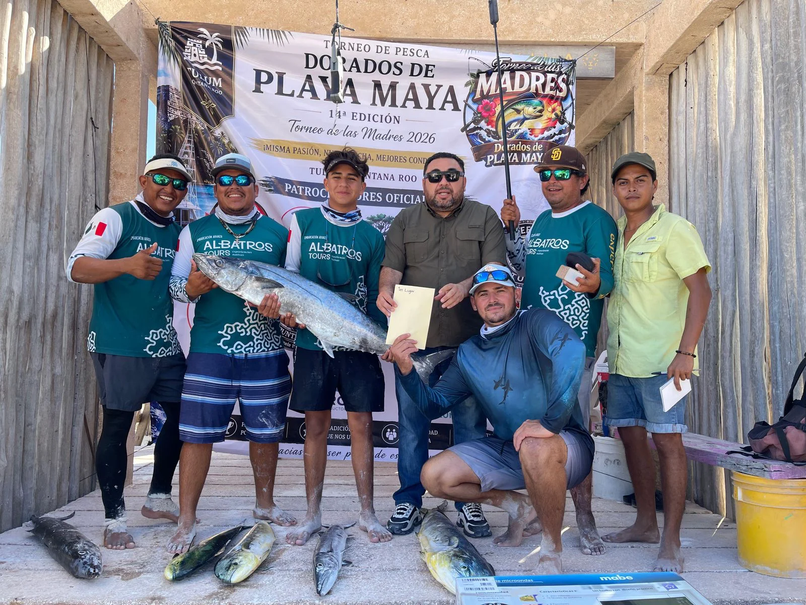 Fishing boats docked at the Dorados de Playa Maya tournament in Tulum, Quintana Roo