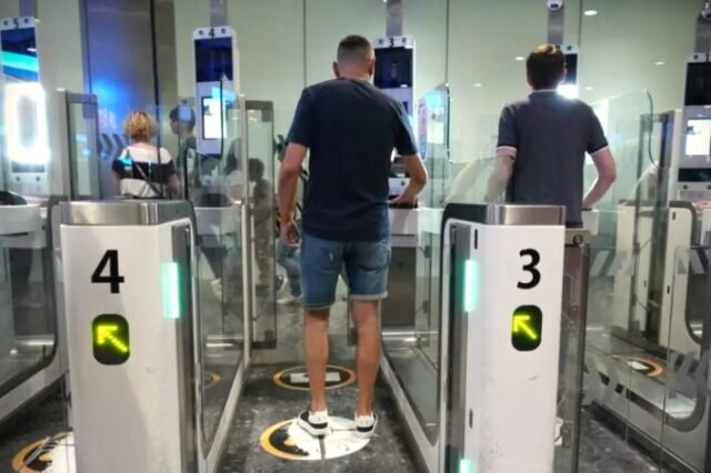 Biometric e-gates at Cancun International Airport