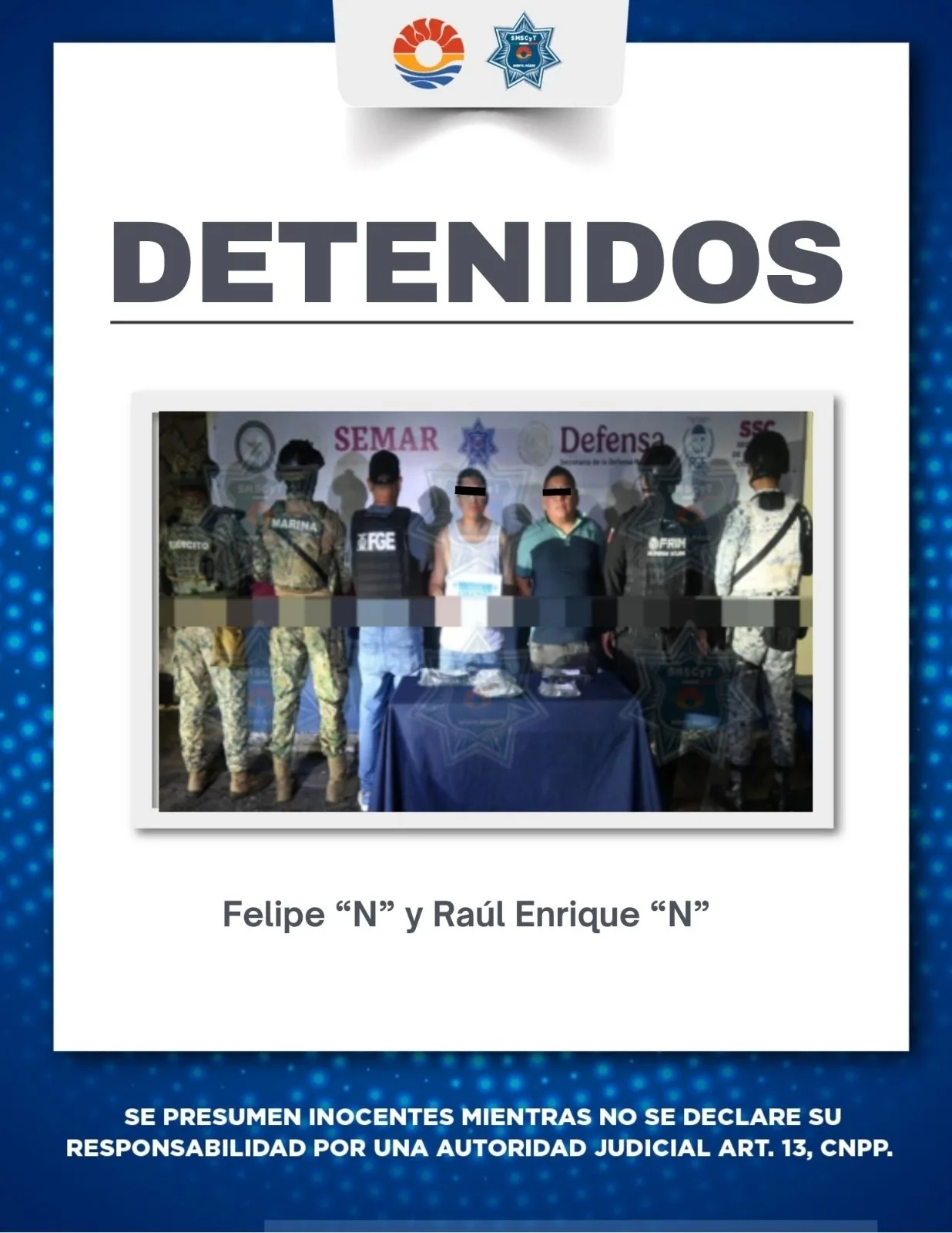 Police officers during a drug bust operation in Cancun's SM 68 neighborhood