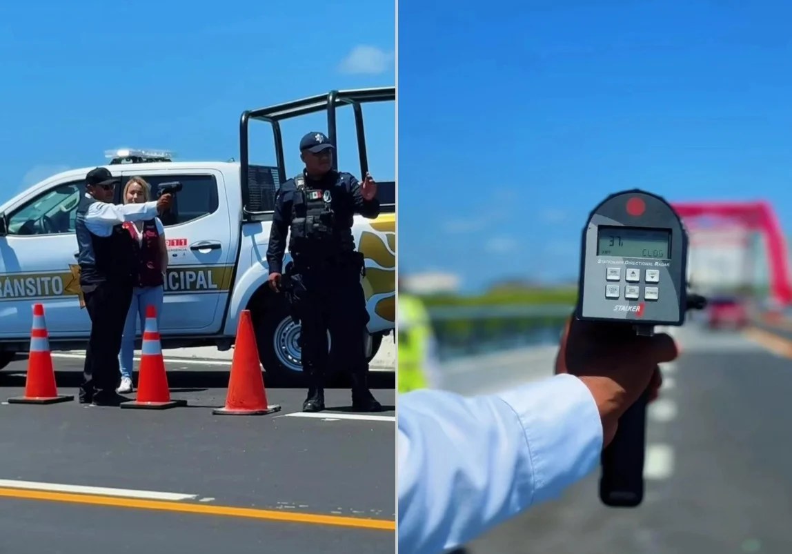 Traffic police vehicles and officers in Chetumal, Quintana Roo