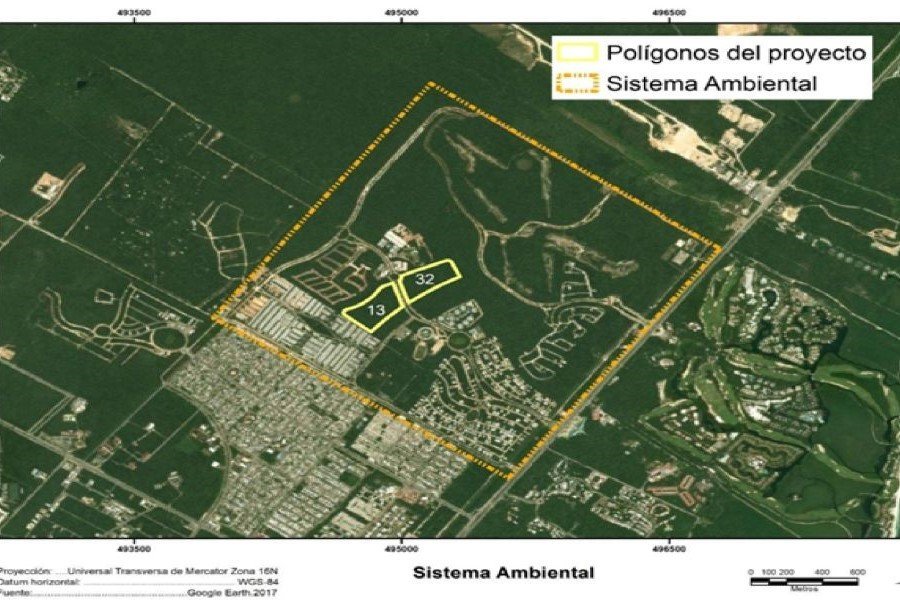 Aerial view of the Ciudad Mayakoba development site in Playa del Carmen, Quintana Roo