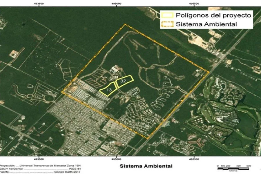 Aerial view of the Ciudad Mayakoba development site in Playa del Carmen, Quintana Roo
