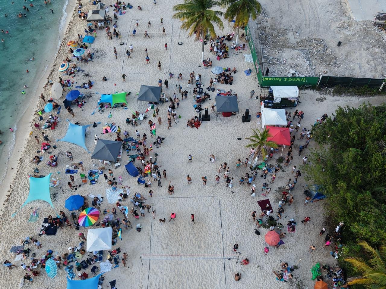 Environmental activists protest against Royal Caribbean's beach club project in Cozumel