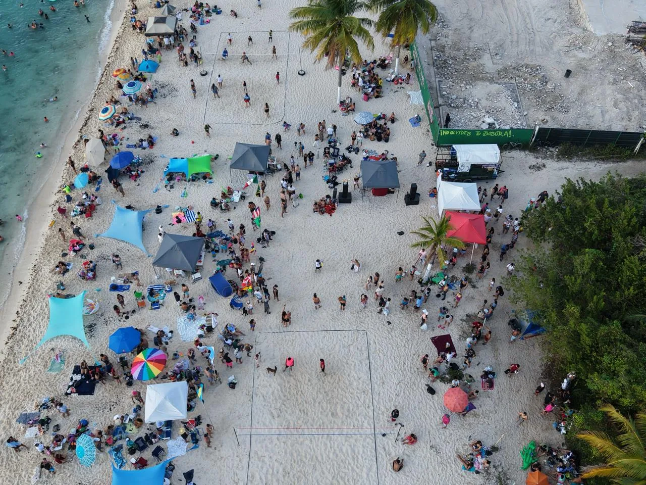 Environmental activists protest against Royal Caribbean's beach club project in Cozumel