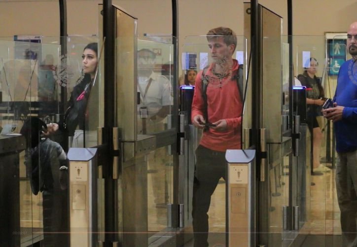 Electronic gates at Cancun International Airport for automated immigration control