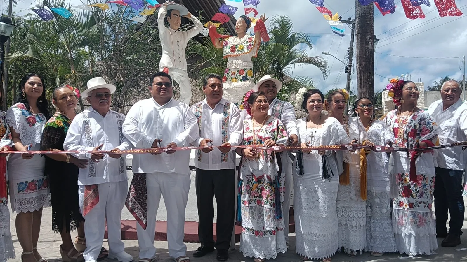 Local authorities cut the ribbon at the El Cedral Fair in Cozumel, Quintana Roo