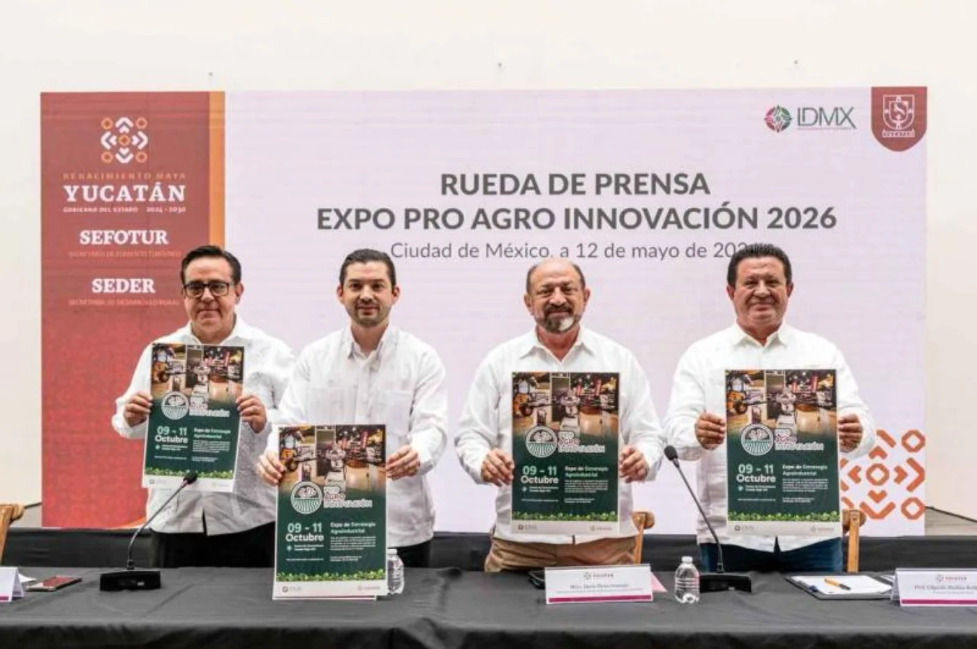 Officials at the press conference announcing Expo Pro Agro Innovación 2026 in Yucatán