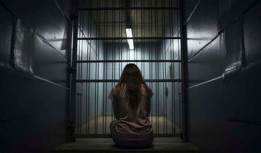 A view inside a women's section of a prison in Quintana Roo, showing cramped conditions