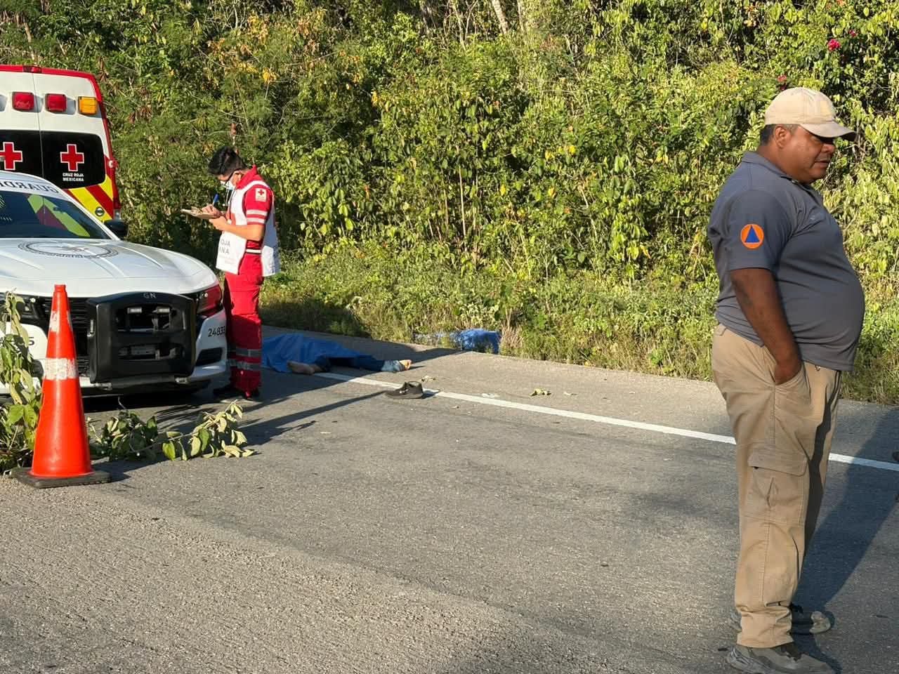 A silver Ford Lobo F-150 pickup truck with visible front-end damage being towed on a highway