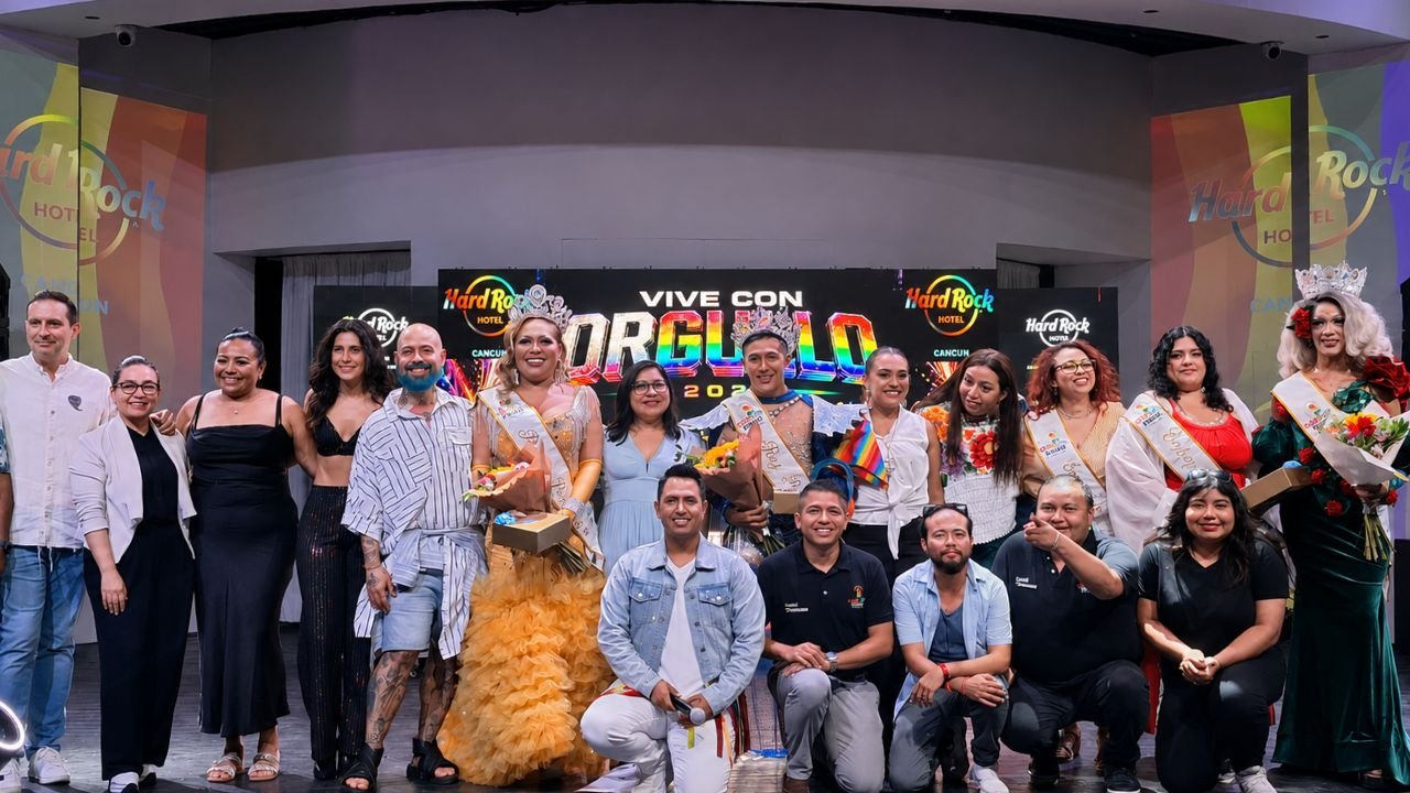 Officials and community leaders at Hard Rock Hotel Cancun celebrating LGBTQI+ Pride