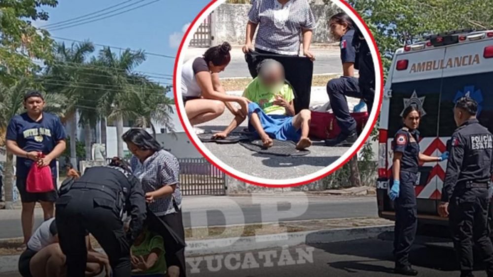 A man lying on the ground after being hit by a car in Merida