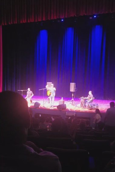 Mexican singer Nicho Hinojosa on stage at the Teatro de la Ciudad in Playa del Carmen