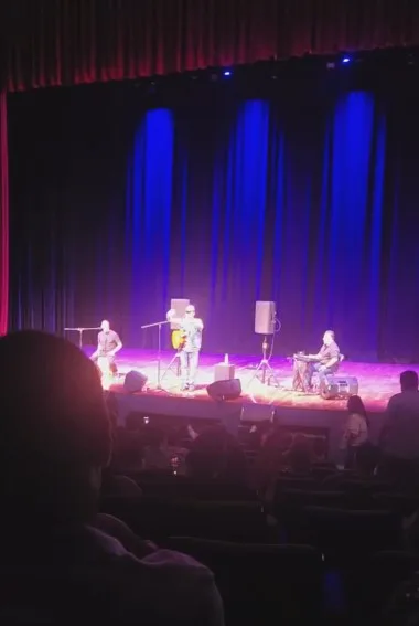 Mexican singer Nicho Hinojosa on stage at the Teatro de la Ciudad in Playa del Carmen