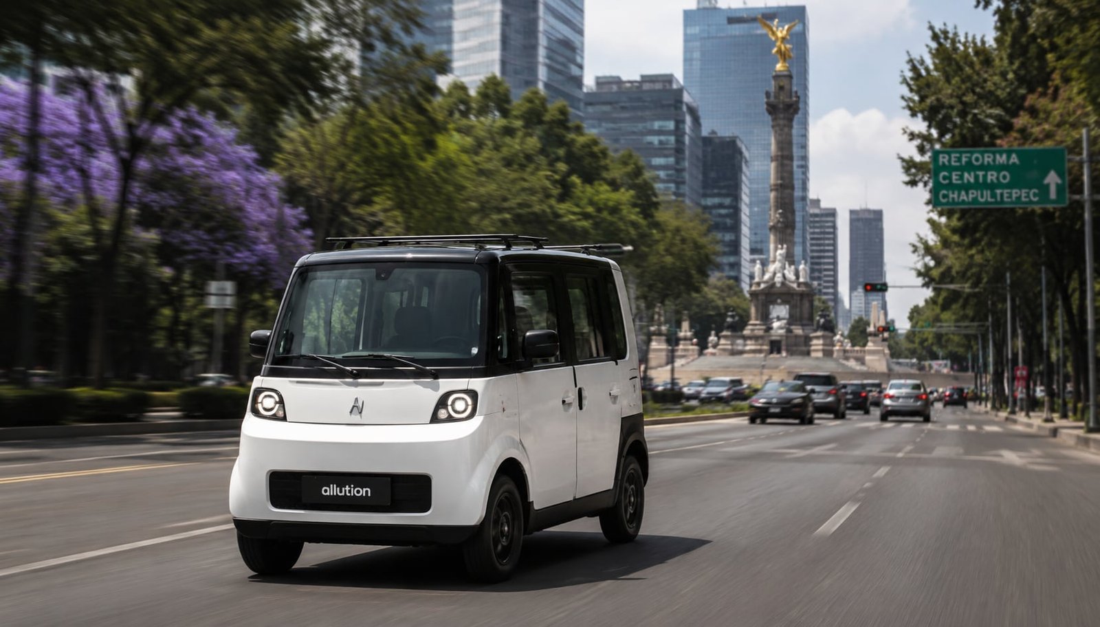 First official video still of the Olinia electric vehicle prototype presented by President Claudia Sheinbaum