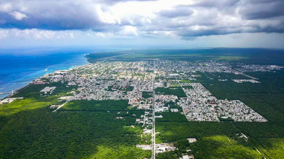 View of buildings in Playa del Carmen, Quintana Roo